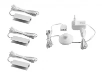 Набір світлодіодних кліпсів для підсвічування скляних полиць, 3×2,16 Вт, 220 В, синій, анодований алюміній, білий провід, IP20, LEDUA