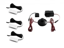 Комплект із 3 алюмінієвих світлодіодних кліпсів для підсвітки скляних полиць, 220V, 6500K, чорний провід з ножним вимикачем LEDUA