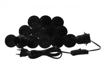 Врізна підсвітка для гримерного дзеркала 14xE27 220V, ручний вимикач, чорна, LEDUA