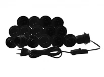 Врізна підсвітка для гримерного дзеркала 220V 16xE27 ручний вимикач чорний пластик 1.5м IP20 LEDUA