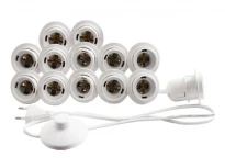 Врізна підсвітка для гриму LED 220V 13 цок. E27 ножний вимикач біла LEDUA