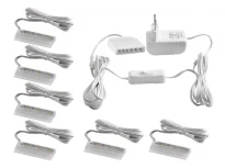 Комплект світлодіодних кліпс для скляних полиць (6 шт.) 110–240 В 60 мм нейтрально-білий 4500 К білий провід прозорий корпус LEDUA