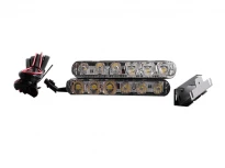 Денні ходові вогні HDX-D027B, 3 увігнуті та 3 круглі світлодіоди, 12V, білий, IP65, 170x40x20 мм, 6500K, LEDUA