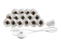 Підсвітка для гримерного дзеркала вбудована світлодіодна 220V 16xE14 з ножним вимикачем біла IP20 1.5м LEDUA