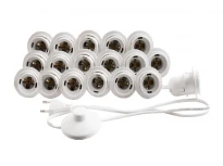 Врізна світлодіодна підсвітка для гримувального дзеркала 220V 18xE14 з ножним вимикачем біла IP20 LEDUA