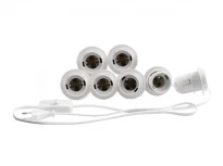 Врізна підсвітка для гримерного дзеркала, біла, 220V, 7хE14, ручний вимикач, кабель 1,5 м, IP20, пластик, LEDUA