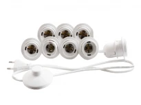 Врізна світлодіодна підсвітка для гримерного дзеркала 220V 8xE14 з ножним вимикачем, біла, IP20, 1,5 м LEDUA