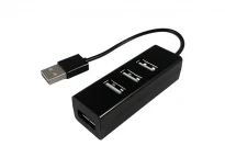 USB-хаб 4-1027 4 порти USB-A 2.0 480Mbps пасивний чорний пластик USB-A LEDUA