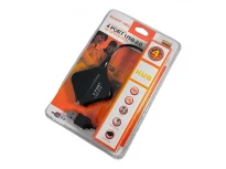 USB-хаб P-1005, 4 порти USB-A 2.0 480Mbps, синя підсвітка, живлення 5V, підтримка до 1 ТБ, чорний, LEDUA