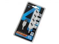 USB-хаб P-1020 4xUSB-A2.0 480Mbps, пасивний, кабель 0,15 м, білий корпус, синя підсвітка, пластик, 5 В, 0,5 А, LEDUA