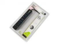 USB-хаб 4-1068 6 портів USB-A SD/MicroSD картрідер кабель 0,8 м пасивний чорний підтримка до 1 ТБ LEDUA