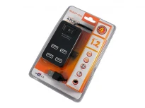 USB-хаб P-1601, 4x USB-A 2.0 480Mbps, з вимикачем і живленням 5V, кабель 1,2 м, чорний, підтримка до 1 ТБ, LEDUA