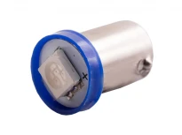 Светодиодная авто лампа BA9S-5050-1SMD 24V синий 1диод 5050 11х18мм LEDUA