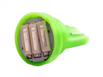 Світлодіодна автомобільна лампа T10-7020-3SMD 12V зелене світіння 3LED LEDUA