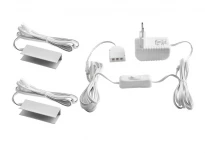 Комплект кліпс для підсвітки скляних полиць (2 шт) 220V 1.44W, теплий 3500K, анодований алюміній, сірий, білий провід, IP20, LEDUA