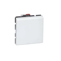 Выключатель кнопочный EASYLED 2 модуля 6А 250V антибактериальный MOSAIC NEW 078715L белый Legrand