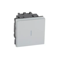 Переключатель промежуточный 2 модуля 10А 250V MOSAIC NEW 079221L алюминий Legrand