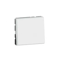 Выключатель кнопочный 2 модуля 6А 250V MOSAIC NEW 278040L белый Legrand