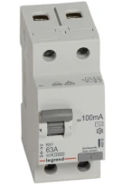 Пристрій захисного вимкнення 63А 100mA 4,5кА тип АС 2 полюси 402030 RX3 Legrand
