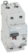Дифавтомат 10А 300mA 6кА 2 полюса тип C тип АС 411022 DX3 Legrand