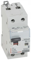 Дифавтомат 16А 300mA 6кА 2 полюса тип C тип АС 411024 DX3 Legrand