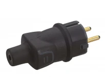 Черная вилка для электроприборов 2К+З 50196 Legrand