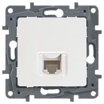 Механизм розетки компьютерной RJ45 категории 5e UTP одинарной белый 672241 Legrand Etika