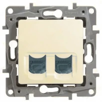 Механизм розетки RJ11+RJ45 категории 5e UTP слоновая кость 672352 Legrand Etika