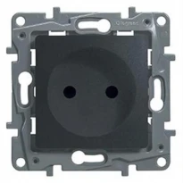 Механизм розетки (2К) 16A со шторками 672634 антрацит Legrand Etika