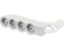 Подовжувач на 4 розетки 16A кабель 1,5м білий/сірий стандарт 694552 Legrand