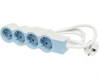 Подовжувач на 4 розетки 16A кабель 1,5м білий/синій стандарт 694554 Legrand