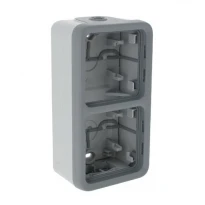 Коробка 2 поста для накладного монтажу IP55 Plexo 69661 колір сірий Legrand