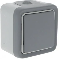 Прохідний вимикач 1-клавішний у зборі IP55 сірий 69711 Legrand Plexo