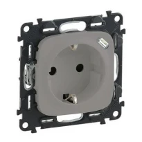 Розетка комбінована 2P+PE 16А 250V + USB Type C 1.5А 5V Valena Allure 753007 алюміній Legrand