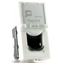 Механизм розетки компьютерной RJ45 категории 5e FTP белый одномодульный 76552 Legrand Mosaic