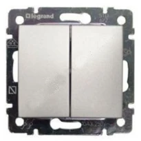 Механизм проходного 2-клавишного переключателя алюминий 770108 Legrand Valena