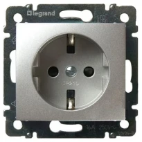Механизм розетки (2К+3) 16А немецкий стандарт алюминий 770120 Legrand Valena