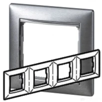 Рамка 4 поста алюминий матовый Legrand Valena 770334