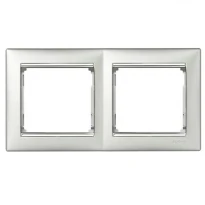 Рамка 2 поста алюминий/серебряный штрих Legrand Valena 770352