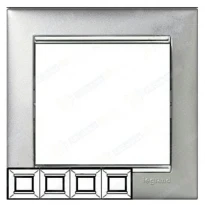Рамка 4 поста алюминий/серебряный штрих Legrand Valena 770354