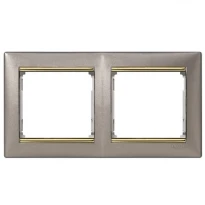 Рамка 2 поста титан/золотой штрих Legrand Valena 770362