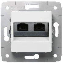 Механізм комп'ютерної розетки RJ45 категорія 6-і UTP подвійна білий 773642 Legrand Cariva