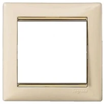 Рамка 1 пост слоновая кость/золотой штрих Legrand Valena 774151