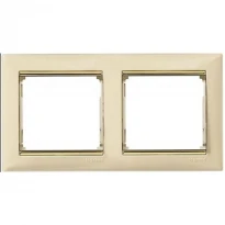 Рамка 2 поста слоновая кость/золотой штрих Legrand Valena 774152