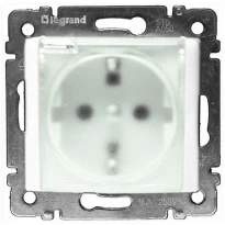 Механизм розетки (2К+3) со шторками и крышкой IP44 белый 774220 Legrand Valena