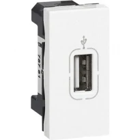Механизм розетки 2xUSB для зарядки двойной белый 77591 Legrand Mosaic