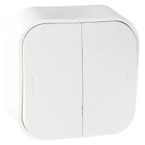 Выключатель 2-клавишный белая 782402 Legrand Forix (Quteo)