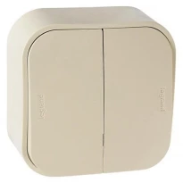 Выключатель 2-клавишный слоновая кость 782432 Legrand Forix (Quteo)