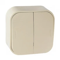 Переключатель накладной 2-клавишный IP40 Forix (Quteo) 782436 слоновая кость Legrand