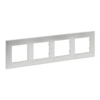 Рамка 4 постовая 863894 фактурный алюминий Niloe Step Legrand